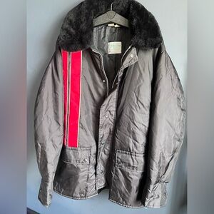 RETRO Vtg 70s Walls Blizzard Pruf Ski Jacket Black Large Faux Fur